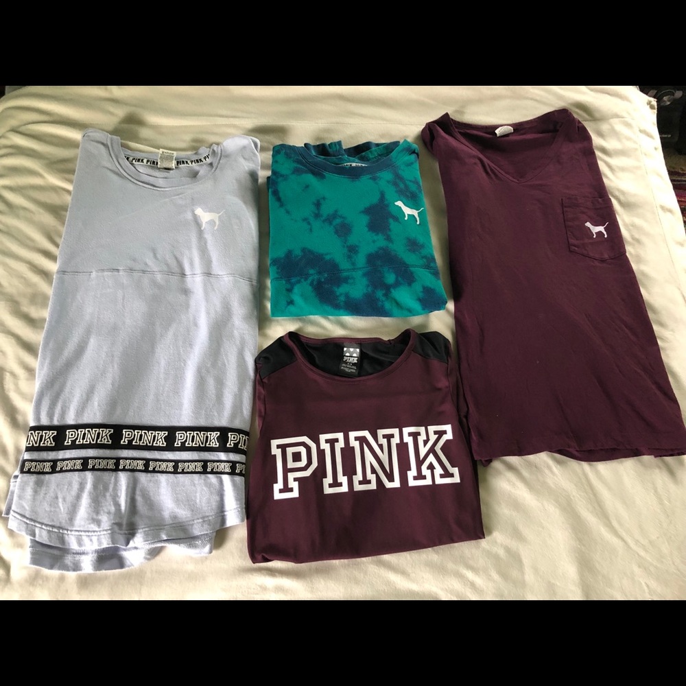 Pink long sleeve t-shirts